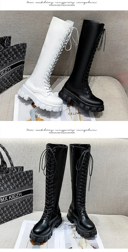 High Boots for Women 2025 New Women's Boots Fashion Womens Casual Shoes Wear-resistant Non-slip Women Platform Shoes Botas Mujer