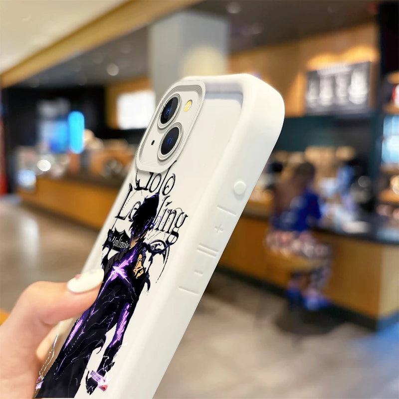 Cool S-Solo Levelings Anime Phone Case for iPhone16 15 14 13 12 11 Pro Max 16 15 14 8 7 Plus X XS Max 8 7 FE Silicone Back Cover