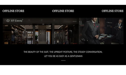 ST Cassy dark blue Elegant Man Suit 2 Pcs Set Modern Wedding Party Suits for Men Stylish Business office suit