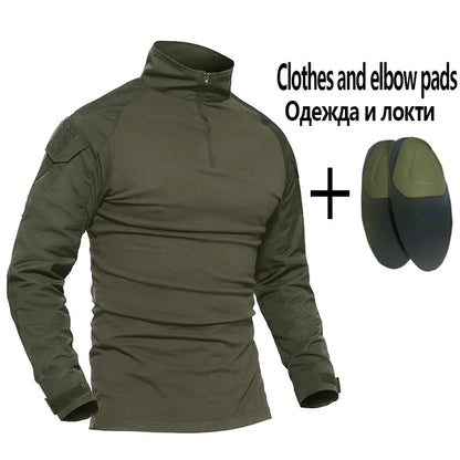 Men Tactical Suits Outdoor Paintball Clothing Uniform Shooting Combat Camouflage Shirts Cargo Knee Pads Pants