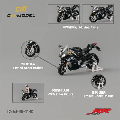 CM MODEL 1:64 S1000RR WRX STI RS7 sportback Jesko Codalunga SolusGT 765LT ER34 LBWK GT35RR Zonda Imola Model Car