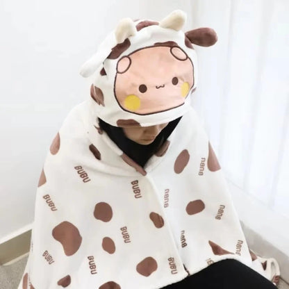Official Original Bubu And Dudu Blanket Shawl Blanket - Panda Bubu And Yier Blanket Office, And Travel, Perfect Gift For Fans
