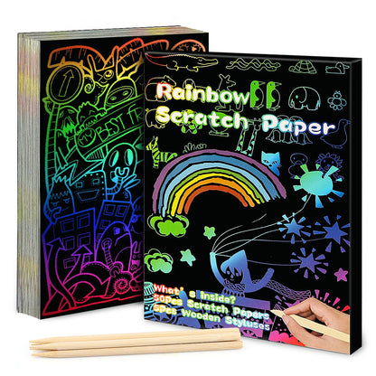Dazzling Scratch Painting Parent Child Interactive Toys Note Cards Handmade Painting