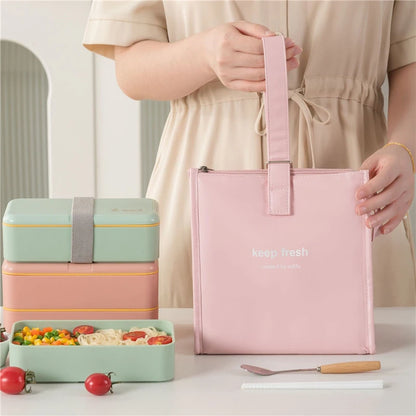 One-shoulder Bento Bag Student Lunch Box Bag Lunch Bag Office Worker Carrying Lunch Bag Thermal Insulation Bag