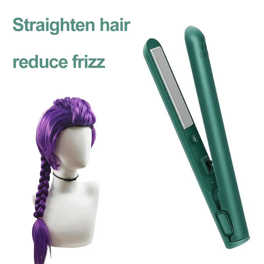 2-in-1 Mini Hair Straightener & Curler, Dual Purpose Curling Iron, Portable Curling Wand and Flat Iron Travel for All Hair Types