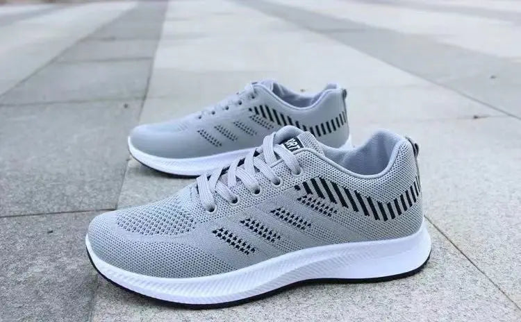 2025 Summer Unisex Mesh Casual Sneakers Outdoor Breathable Light Lace Up Casual Shoes for Men Flat Walking Training Sports Shoes