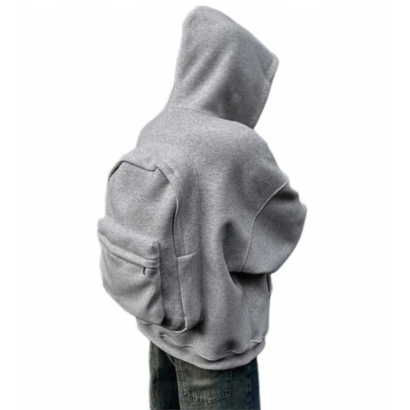 New Outdoors backpack Men's Sports and Leisure Loose Hooded Zipper Sweatshirt Traveler cardigan Jacket