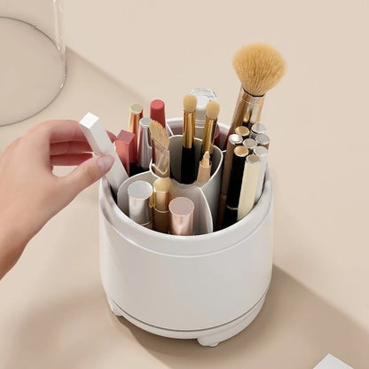 1pc Rotating Makeup Box, Detachable Box, Transparent Dust-proof Pen Holder, Eyeshadow Brush Holder, Lipstick Box, Desktop