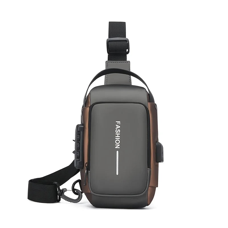 Stylish Men's Sling Bag - Durable Oxford Fabric, Crossbody Chest Pack with Phone Pocket, Zip Closure for Daily Commute