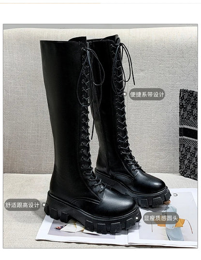 High Boots for Women 2025 New Women's Boots Fashion Womens Casual Shoes Wear-resistant Non-slip Women Platform Shoes Botas Mujer