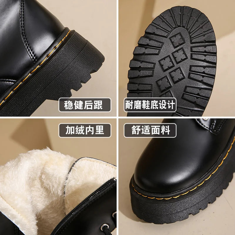 2025 New Women Boots Goth Casual Shoes Woman Leather Chelsea Classic Female Goth Shoes High Platform Boots Women Boots