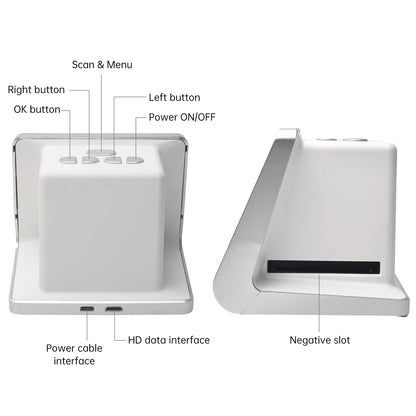 Bisofice Film and Slide Scanner 5'' LCD Screen for 135 Film/126KPK /110 Film/Super8/ Monochrome/Slide to Digital JPEG Photos