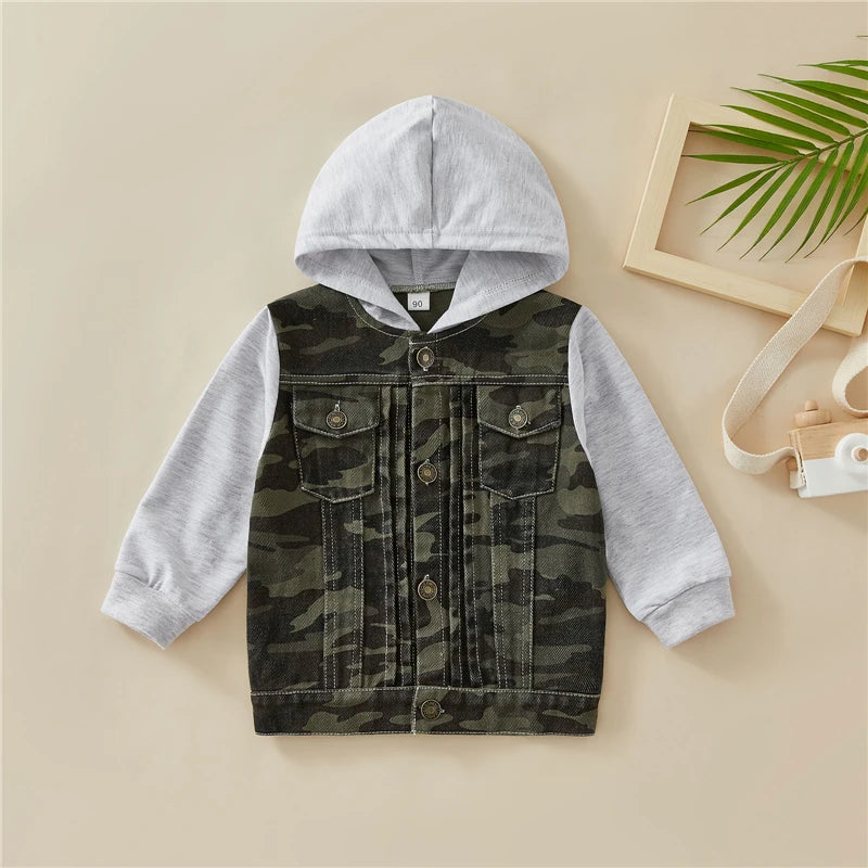 2023 Children Jackets Coat Autumn Winter Boy Suit Girl Clothes Baby Denim Hooded Outwear Outfits Toddler Kids Clothing