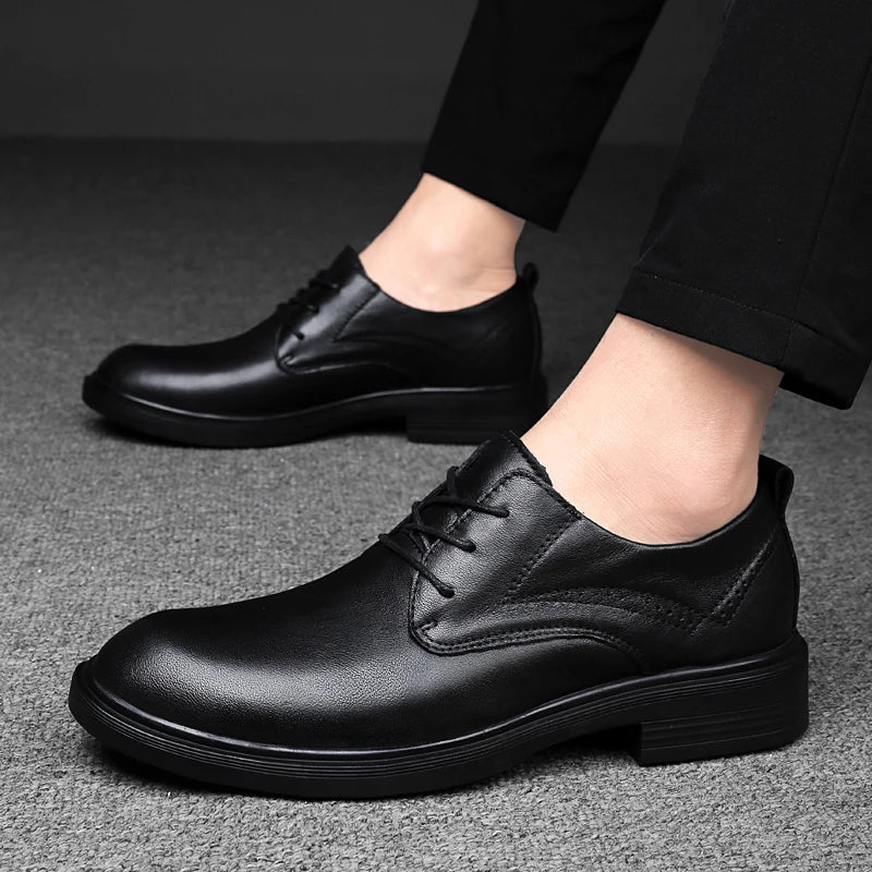 Genuine Leather Male Oxford Shoes Business Formal Wear Casual Shoes New Arrival Mens Derby Shoes Leisure Walk Gentleman Footwear