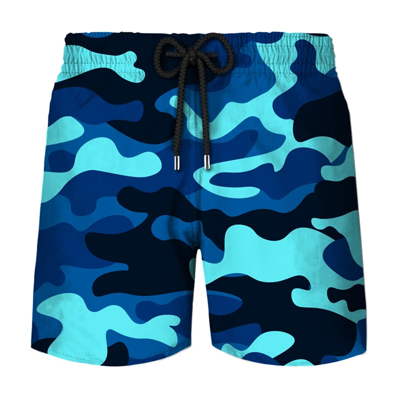 Fashion Camouflage Graphic Beach Shorts For Men Summer Casual Daily Wear 3D Printed Short Pants Loose Streetwear Board Shorts