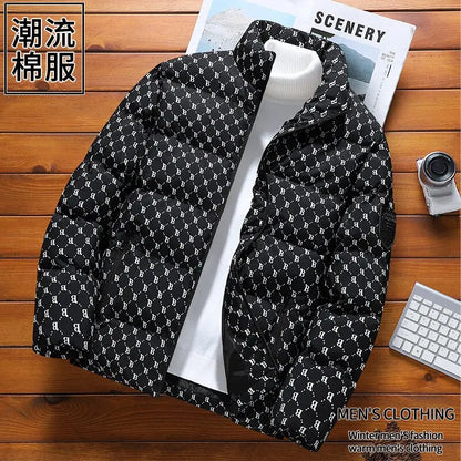Autumn/Winter Fashion Trend Printed Large Size Coat Men's Casual Relaxed Comfortable High Quality Cotton-Padded Jacket