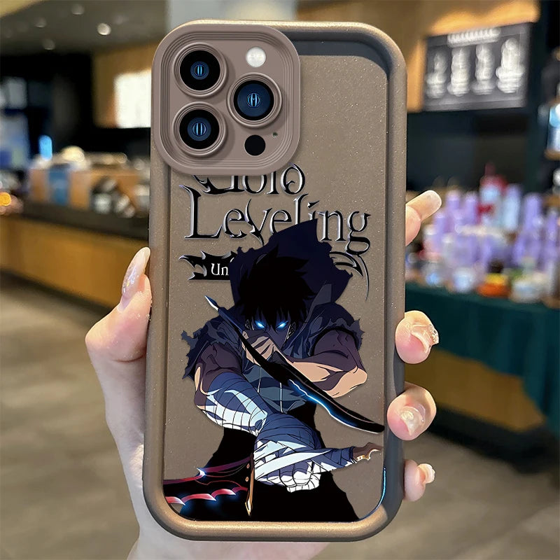 Cool S-Solo Levelings Anime Phone Case for iPhone16 15 14 13 12 11 Pro Max 16 15 14 8 7 Plus X XS Max 8 7 FE Silicone Back Cover