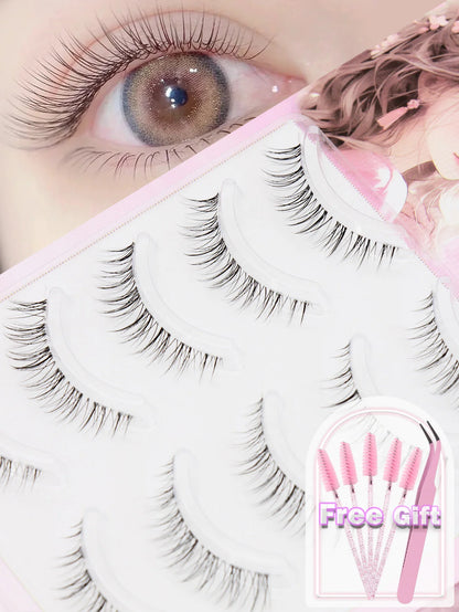 C curl 5Pairs brown style Eyelash Extension Winged Individual Lashes Natural Segmented Eyelash Bundles Makeup Tools