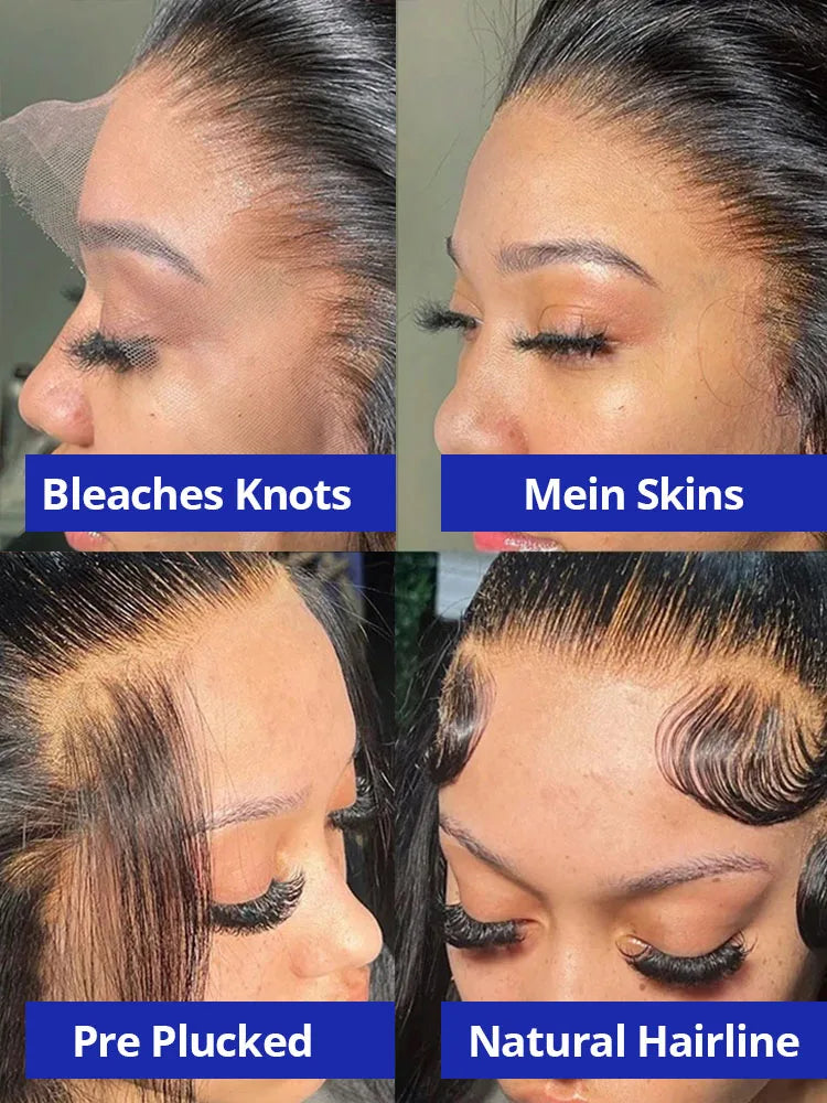 Vietnamese Raw 13X4 Lace Front Wigs For Black Women Remy 30 40 Inch Pre Plucked Bone Straight Human Hair Wigs 13X6 Hd Lace Frontal Wigs