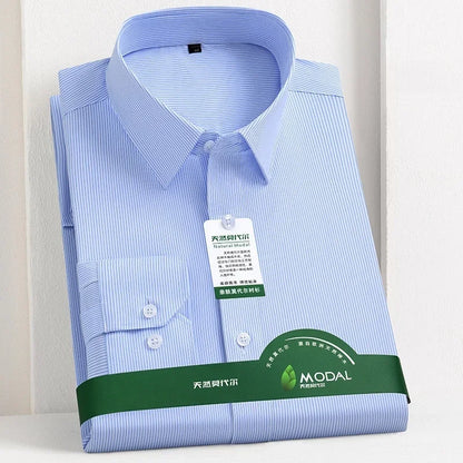 New Quality Anti-Wrinkle Men Shirt Long Sleeves Dress Shirts For Men Slim Fit Camisa Social Business Office White Shirt 5XL