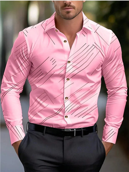 Men's long-sleeved shirt casual shirt fashion 2024 new 16 colors optional popular business oversized men's clothing