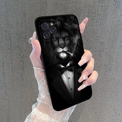 Wolf Lion Tiger Animal Phone Case For iPhone 15 14 11 12 13 Mini Pro XS Max Cover 7 8 Plus X XR Funda Shell