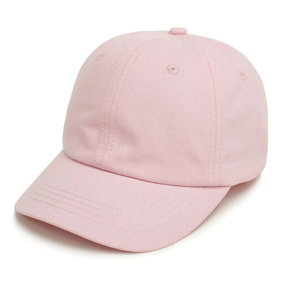 Kids Baseball Cap Low Profile Sun Hat for Boys and Girls Soft Cotton Pink Black White Gray for Baby Children