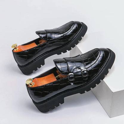 Men's Loafers Luxury Brand Leather Dress Shoes Breathable Slip-On Solid Formal Casual Shoes Handmade Designer Men Shoes Mocassin