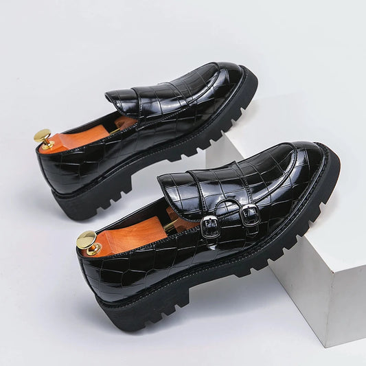 Men's Loafers Luxury Brand Leather Dress Shoes Breathable Slip-On Solid Formal Casual Shoes Handmade Designer Men Shoes Mocassin