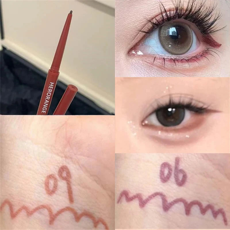 12 Colors Eyeliner Pencil Smooth Wine Red Soft High Pigment Eye Liner Pen Waterproof Matte Aegyosal Lying Silkworm Eyes Makeup
