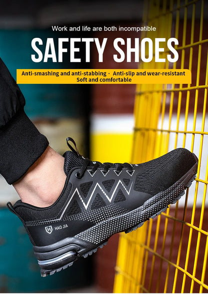 ZLMY Fashion Safety Shoes Men Steel Toe Sneaker Puncture Proof Work Boots Anti-smash Man Safety Boots Male Industrial Work Shoes
