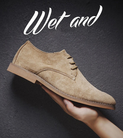 Luxury Men Derby Shoes High Quality Suede Leather Shoes for Men Business Casual Shoes Lace-Up Men Party Wedding Shoes Large Size