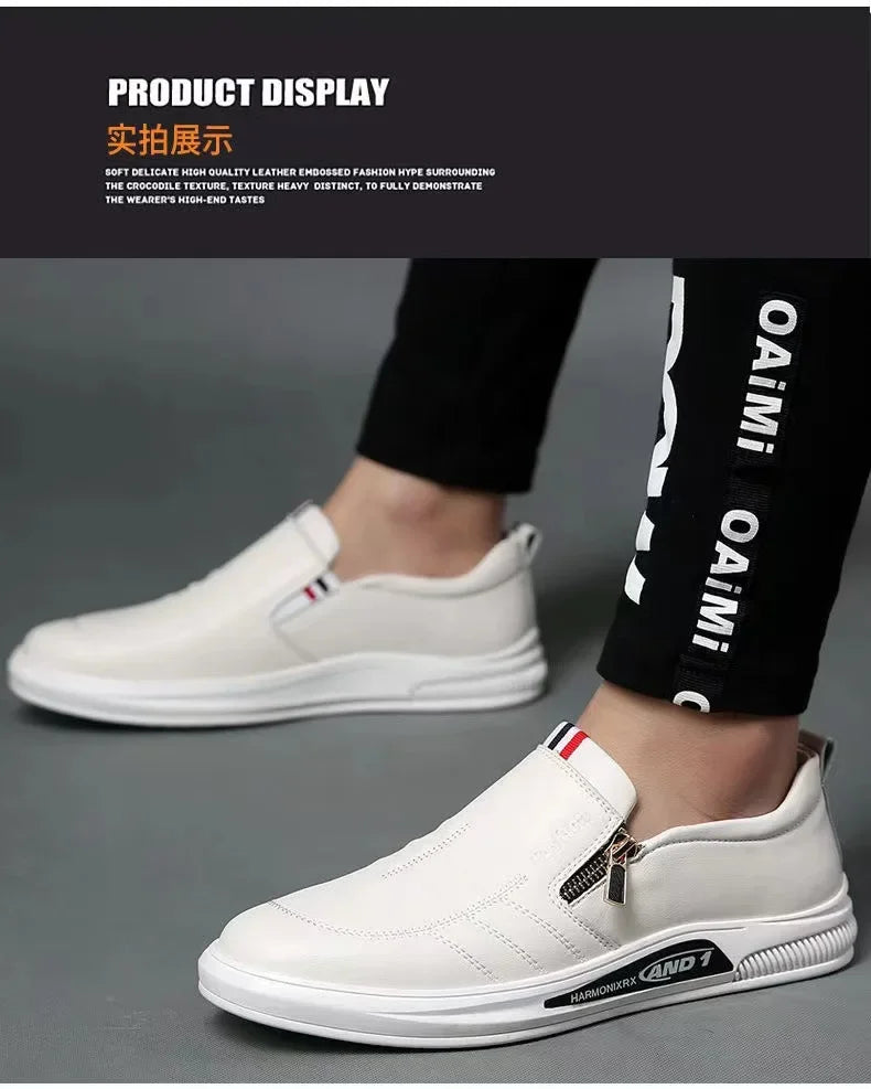 Casual Leather Shoes Men Loafers Trend Brand Business Shoes Autumn Slip on Flat Man Sneakes Comfortable Moccasins Zapatos Hombre