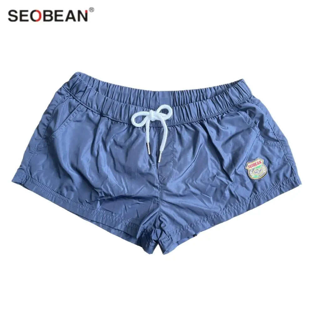 SEOBEAN Men's Quick Dry Swimwear Beach Shorts Summer Surf Fitness Board Trunks Gym Short Pants Male Clothing