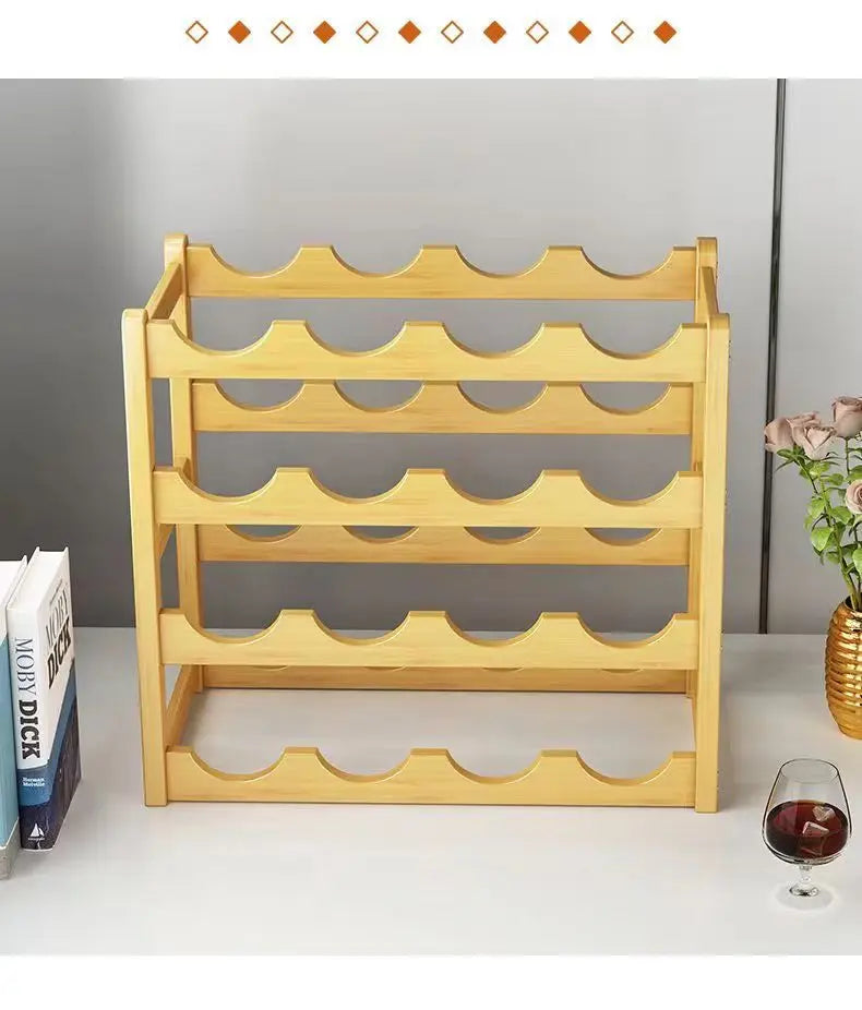 Red WineRack Decoration Household Grid Wine Display Rack Table Creative WineBottle rack Simple wine Cabinet Assemble StorageRack
