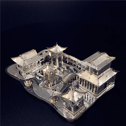 3D Metal Puzzle Chinese classical Gardens of Suzhou Building Diy 3D Model Kits Laser Cut Assemble Jigsaw Toys