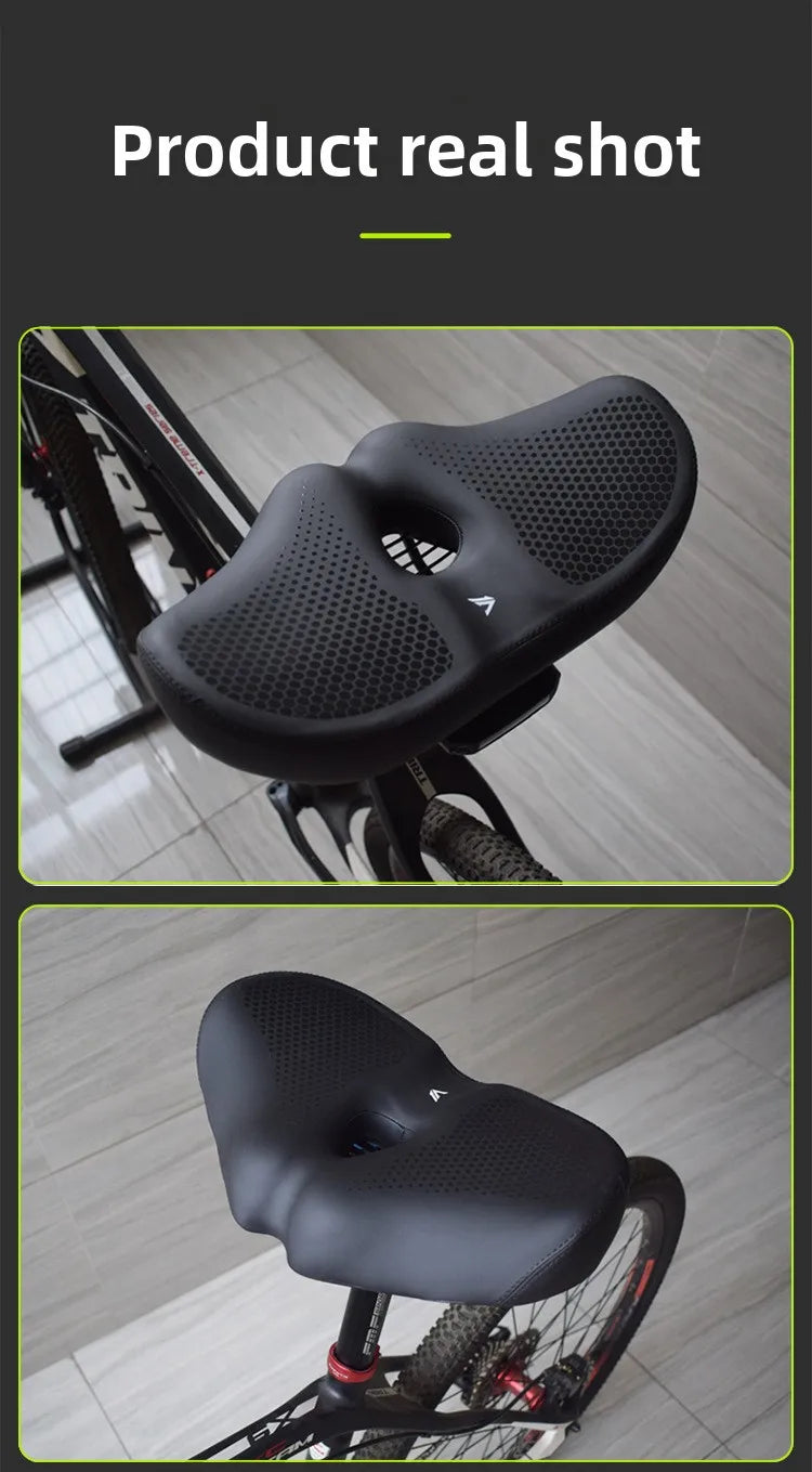 Noseless Bike Seat Cushion for Men Women Extra Padding Comfort Wide Bicycle Seat Oversized Comfortable Saddle for Peloton Bikes