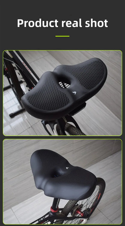 Noseless Bike Seat Cushion for Men Women Extra Padding Comfort Wide Bicycle Seat Oversized Comfortable Saddle for Peloton Bikes
