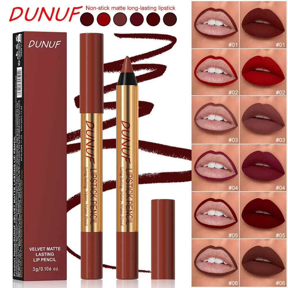 Rich Color Non-stick Lipstick Pencil Long-lasting Matte Lip Liner Crayon Red Tint Brown Lipliner Makeup Easy To Apply Cosmetics