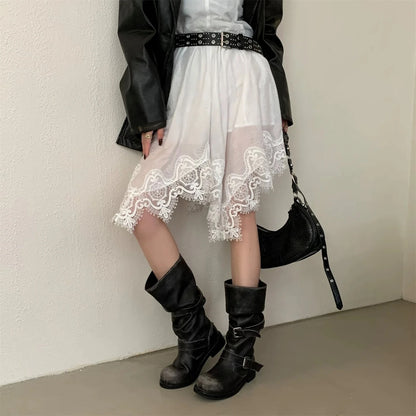 Women's Long Boots Fashion Dress Flats Shoes for Woman Designer Winter Motorcycle Boots 2025 Goth Chelsea Botas De Mujer Shoes