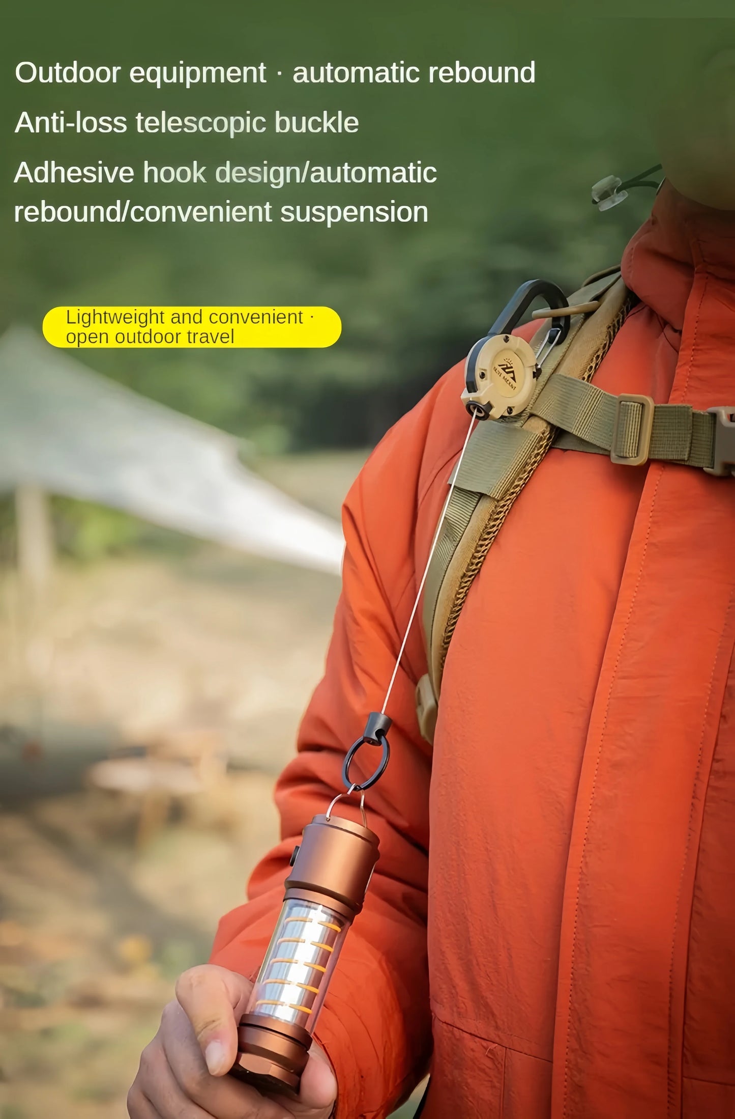 Portable Retractable Keychain with Steel Wire Rope,Outdoor Tactical Anti-Loss Buckle for Camping Gear & EDC Accessories