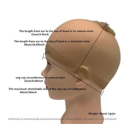 2/10/20Pieces Ultra-Thin HD Sheer Invisible Stocking Wig Caps for Women Bald Cap Lace Front Wig Accessories