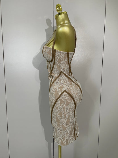 2025 New Women's Party Dress Original Design Camisole Lace Backless Evening Party Birthday Gowns Night Club Show Wear Vestido