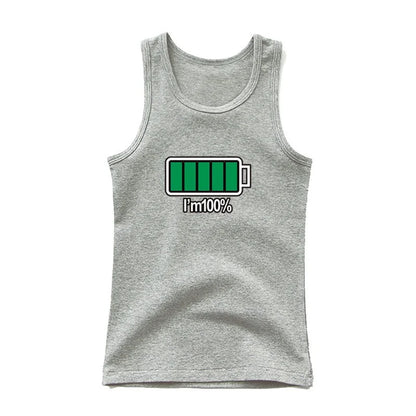 Boys Sleeveless Vest Kids Letter Print Summer 2025 Casual Tank Top Teenagers Singlet Children Camisoles Clothing