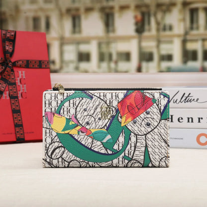 Carolina Herrera NEW Women's Cartoon Long Wallet, Classic PVC Fashion Simple Lightweight All-Match Purse