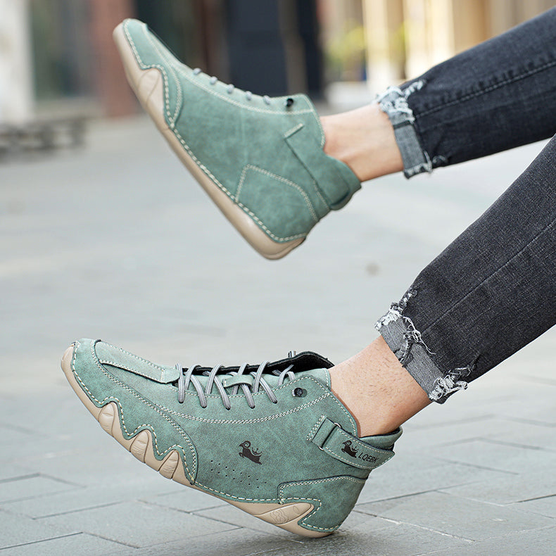 Sneakers for Men Fashion Outdoor Walking Loafers Shoes Comfortable Ankle Boots Luxury Man Shoes 2023 New In Casual Leather Shoes