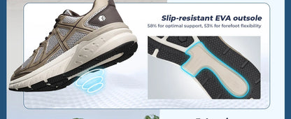 Fitville Newest Walking Shoes For Men Wide Width Thicker Cushioning Sneaker Bouncy Running Shoe Workout Gym Athletic