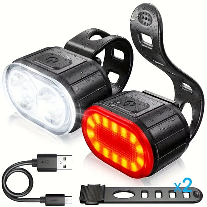 Cycling Bicycle Front Rear Light /Set Bike Defense Flashlight Stick MTB Waterproof Taillight LED Lantern Bicycle Accessories