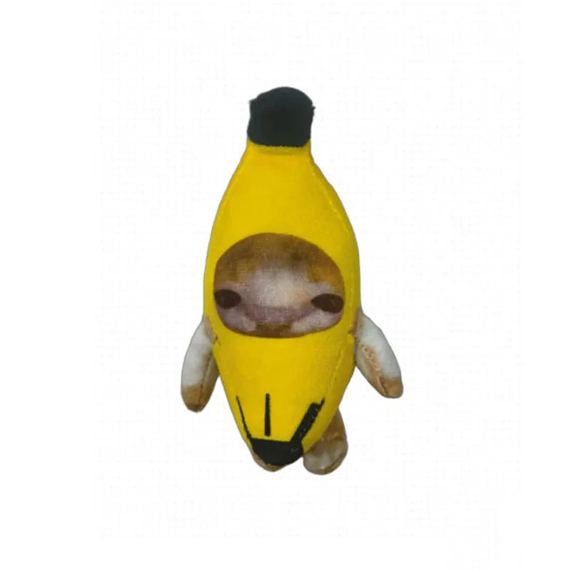 17cm Banana Cat Doll Pendant Keychain Crying Happy Banana Cat ,1pcs/pack