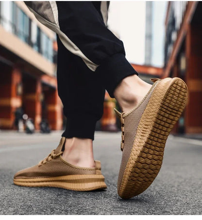 YRZL Men Casaul Slippers Lightweight Non Slip Breathable Mesh Shoes Half Slippers Outdoor Summer Loafers Lazy Shoe for Men